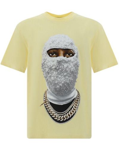 ih nom uh nit Future Mask Printed Crewneck T-shirt - Yellow
