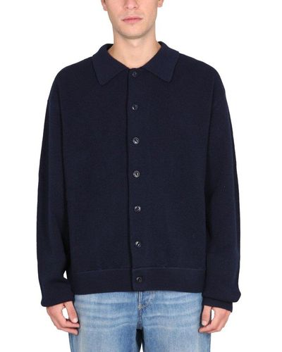 YMC Long-sleeved Button-up Cardigan - Blue