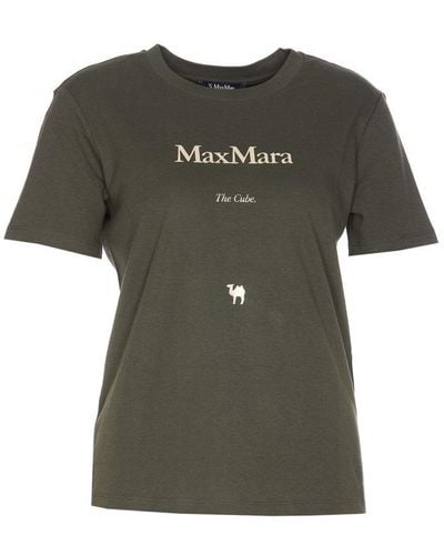 Max Mara Quieto Short-sleeved Logo T-shirt - Green