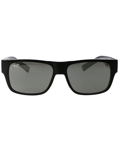 Maui Jim Keahi Rectangular Frame Polarized Sunglasses - Black
