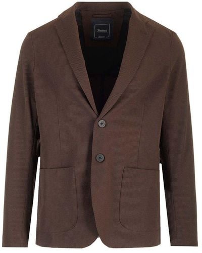 Herno Single-breasted Tailored Blazer - Brown