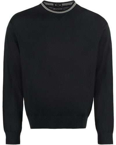 Emporio Armani Virgin Wool Sweater - Black