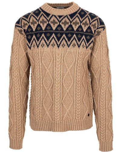 Woolrich Pattern Intarsia-knit Crewneck Jumper - Natural
