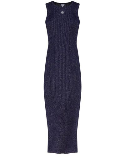 Loewe Rib-knitted Tank Dress - Blue