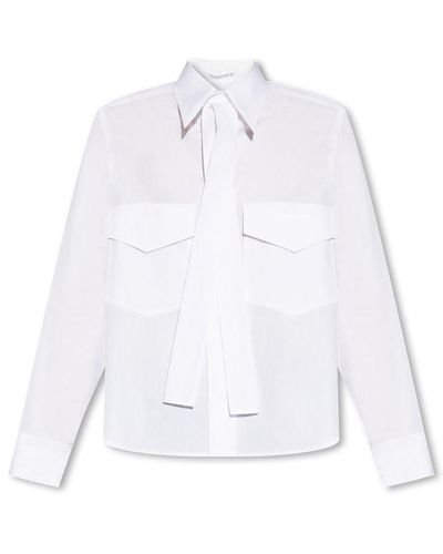 Yohji Yamamoto Shirt With Tie Detail - White