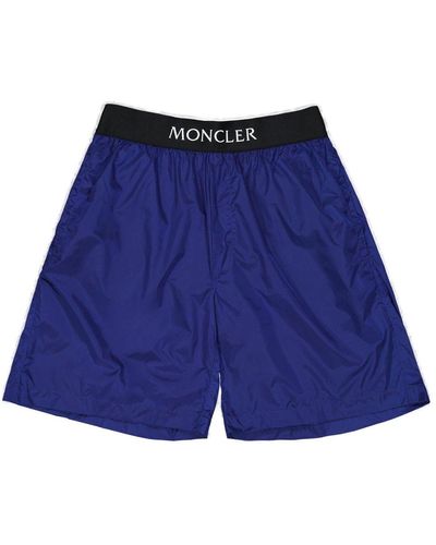 Moncler Logo Waistband Swim Shorts - Blue