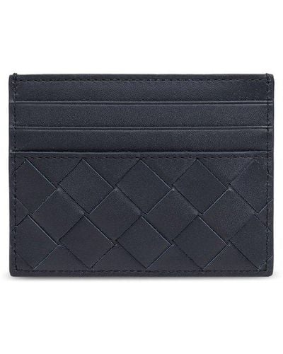 Bottega Veneta Leather Card Case, - Blue
