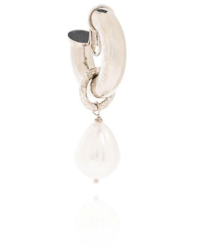 Gucci Single Earring With Pearl Charm, - White