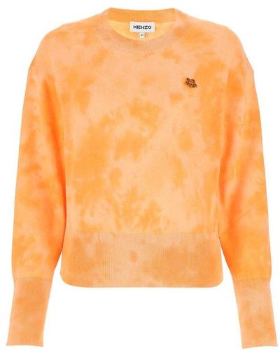 KENZO Tie-dyed Crewneck Sweatshirt - Orange