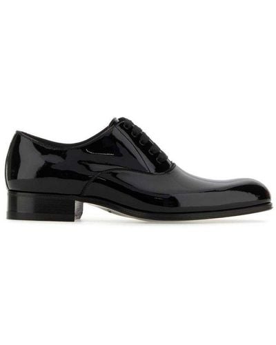 Tom Ford Almond Toe Oxford Shoes - Black
