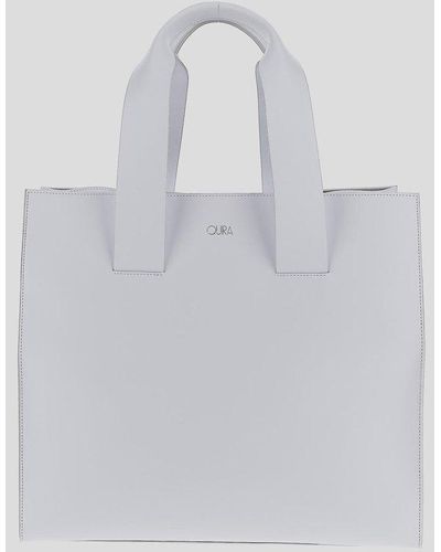 Quira Logo Printed Top Handle Bag - White