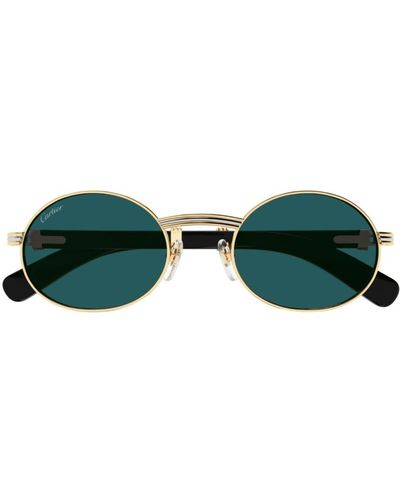 Cartier Oval Frame Sunglasses - Green