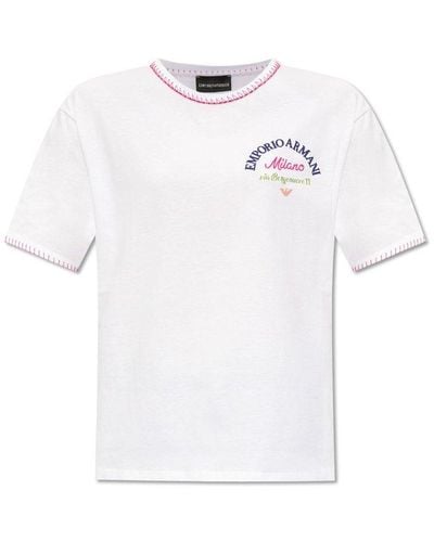 Emporio Armani Cotton T-shirt, - White