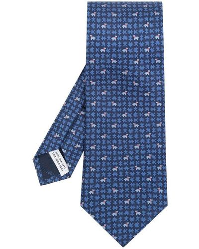 Ferragamo Motif Printed Tie - Blue