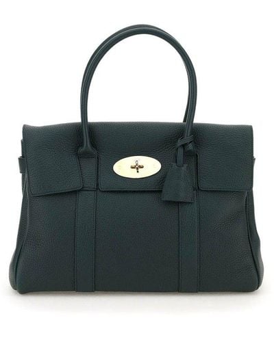 Mulberry Pebbled-textured Detail Top-handle Tote Bag - Black