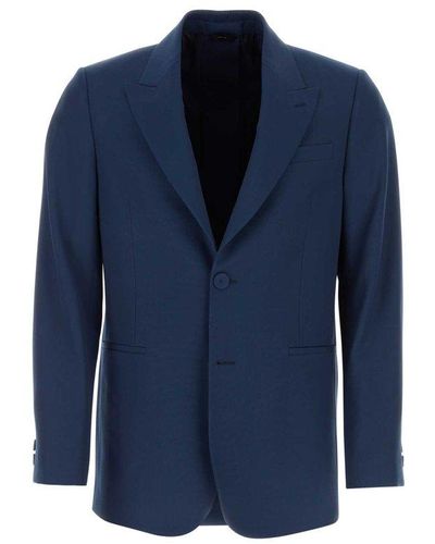 Fendi Single Breasted Tailored Jacket - Blue
