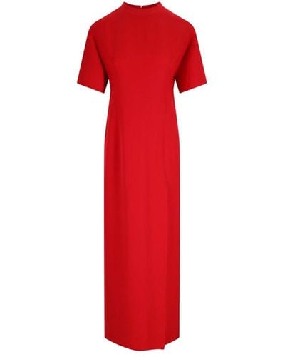 Valentino Crewneck Short-sleeved Dress - Red