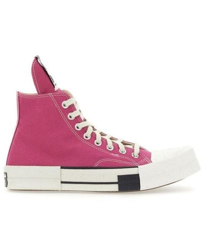 Rick Owens X Converse Turbodrk High Top Trainers - Pink