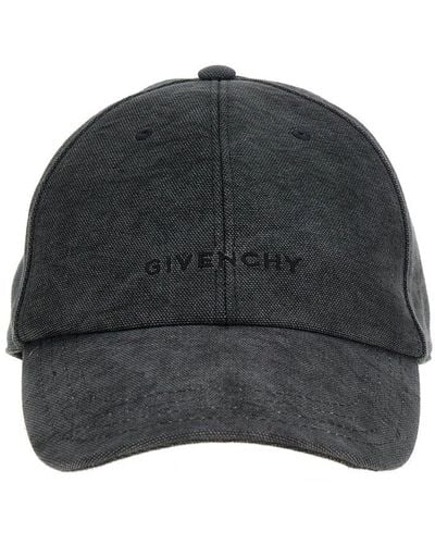 Givenchy Logo Embroidered Denim Baseball Cap - Gray