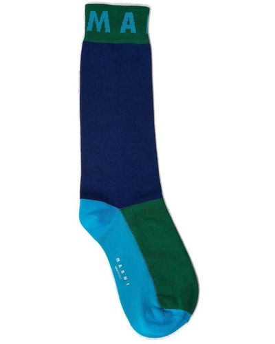 Marni Colour Block Socks - Blue