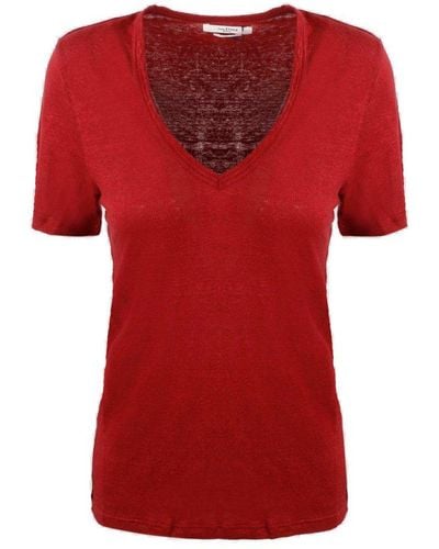 Isabel Marant V-neck Short-sleeved Top - Red