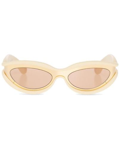 Bottega Veneta Oval Frame Shaped Sunglasses - Natural