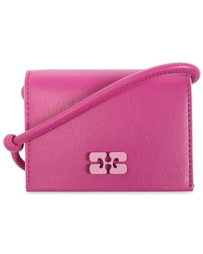 Ganni Strapped Card Case - Pink