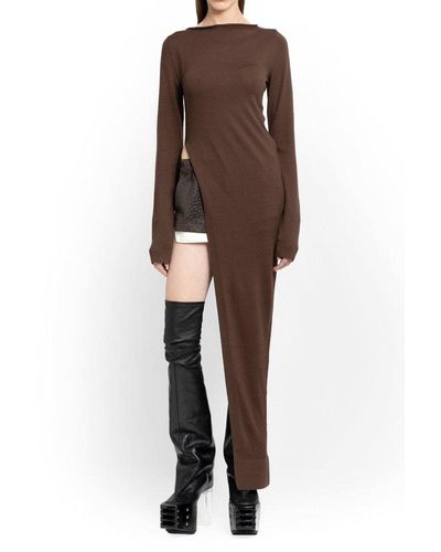 Rick Owens Longline Knitted Top - Brown