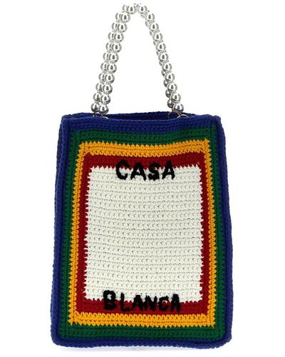 Casablancabrand Cotton Mini Crochet Hand Bags - Blue