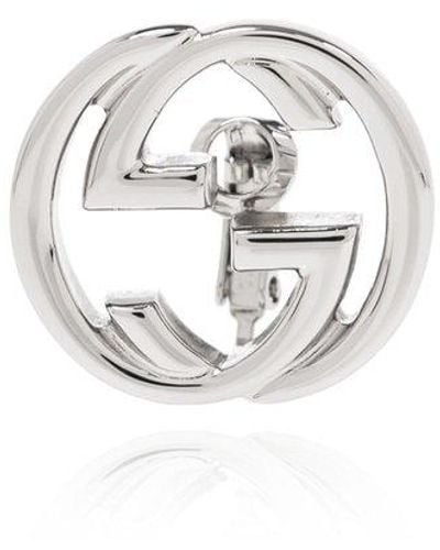 Gucci Mono Clip-on Earring With Logo - White