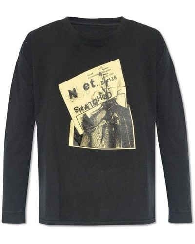 Maison Margiela T-shirt With Long Sleeves, - Black