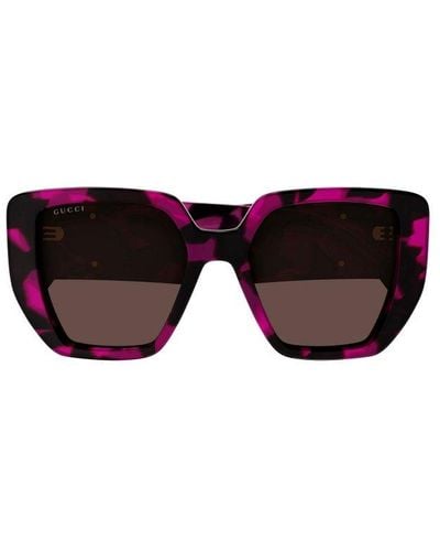 Gucci Oversized Square Frame Sunglasses - Purple
