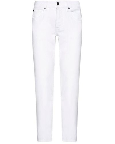 7 For All Mankind Straight-leg Tapered Skinny-cut Jeans - White