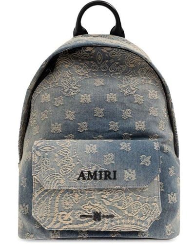 Amiri Backpack With Logo, - Gray