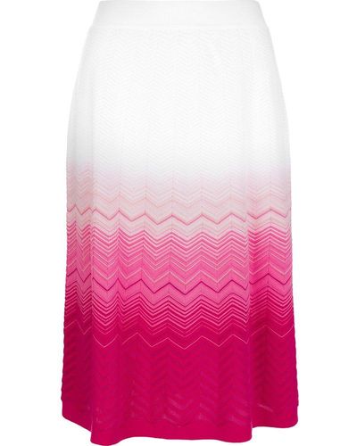 Missoni Zig-zag Pattern Knitted Skirt - Pink