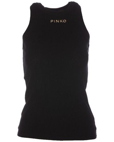 Pinko Logo Tank Top - Black