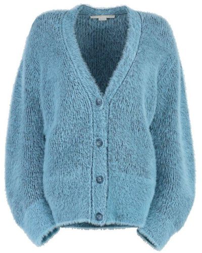 Stella McCartney Wool Blend Knit Cardigan - Blue