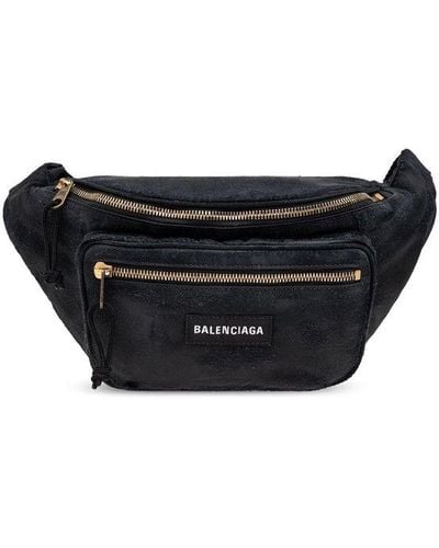 Balenciaga Explorer Logo Patch Belt Bag - Black