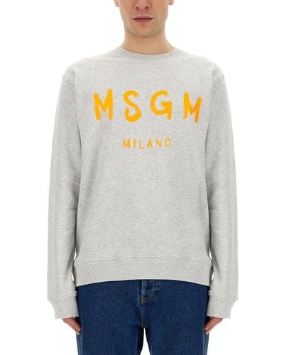 MSGM Sweatshirt With Logo - Grey