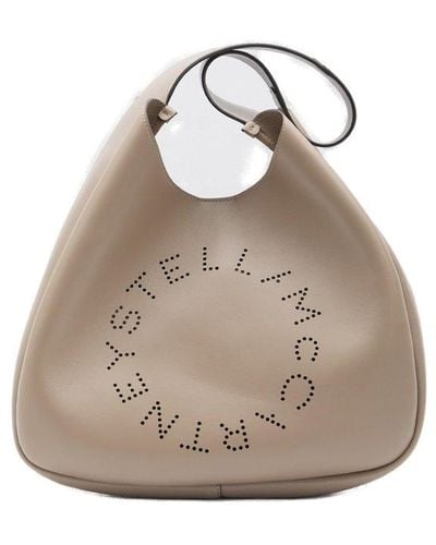 Stella McCartney Logo-perforated Medium Tote Bag - Natural