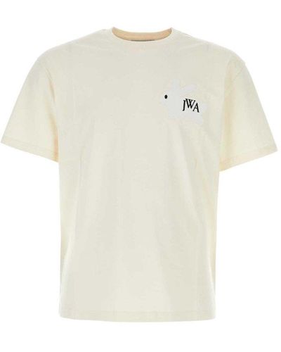 JW Anderson Logo Embroidered Crewneck T-shirt - White