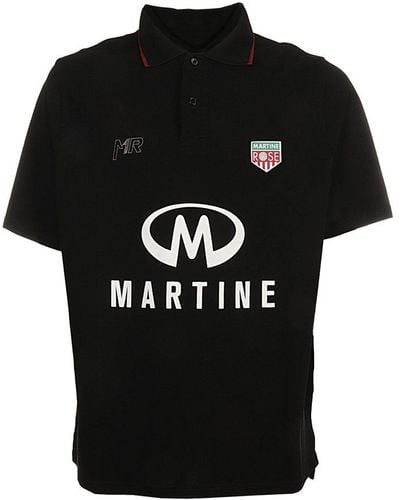 Martine Rose Logo Print Polo Shirt - Black