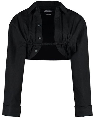 Jacquemus Machou Cropped Shirt - Black