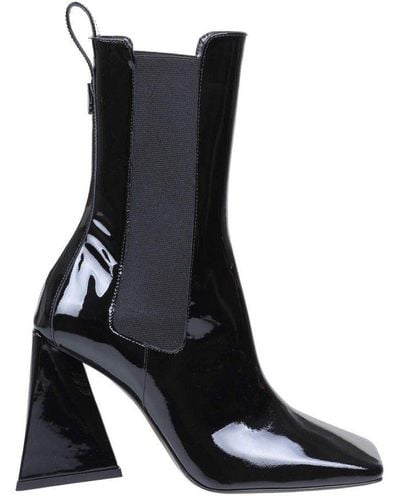The Attico Devon Squared-toe Ankle Boots - Black