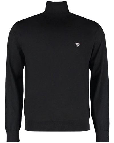 Prada Virgin Wool Turtleneck Sweater - Multicolor