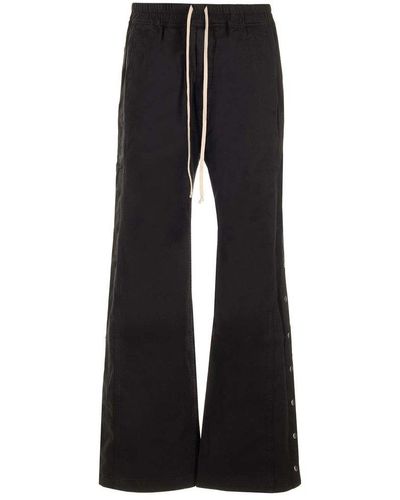 Rick Owens Drawstring Button-detailed Trousers - Blue