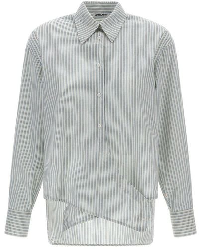 Low Classic Pinstriped Buttoned Shirt - Gray