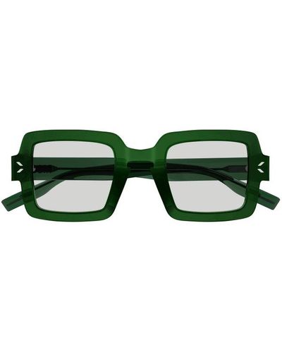 Alexander McQueen Square Frame Sunglasses - Green