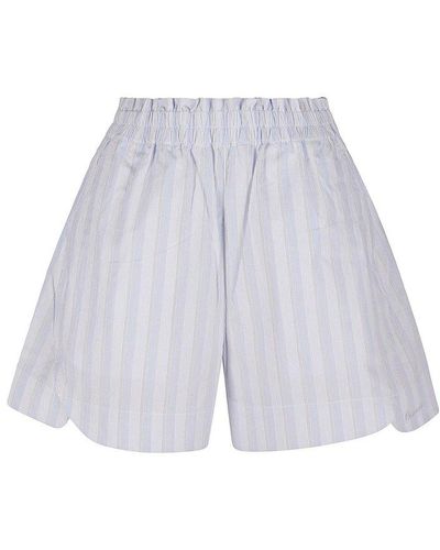 REMAIN Birger Christensen Striped Wide Shorts - White