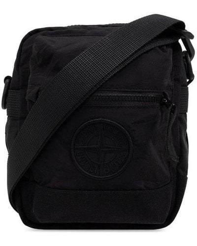 Stone Island Zipped Shoulder Bag - Black